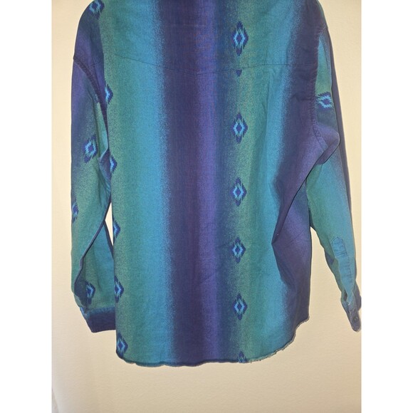 Vintage Wrangler Western Wear Aztec Ombre Button-Down Shirt Women’s XL... - Picture 4 of 10